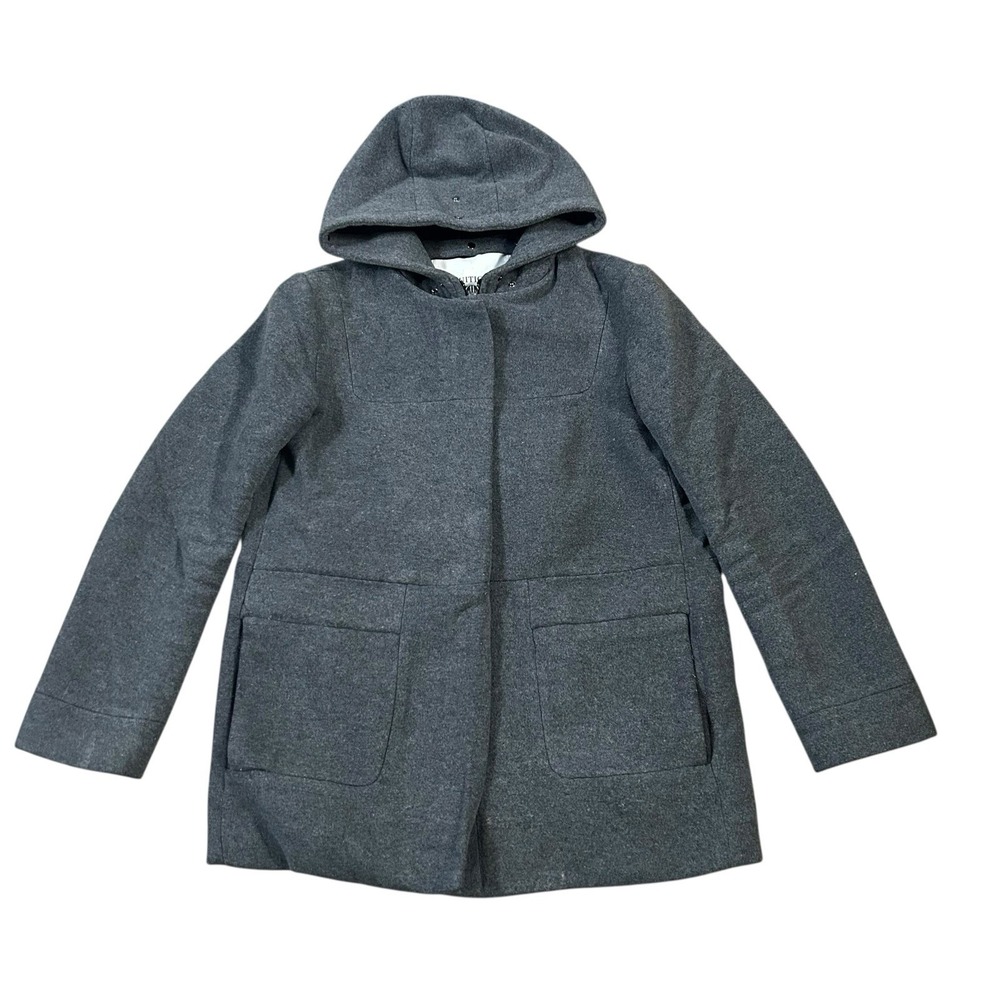 Intuition Paris Park Winter Coat Gray Hooded 38 FR US 8